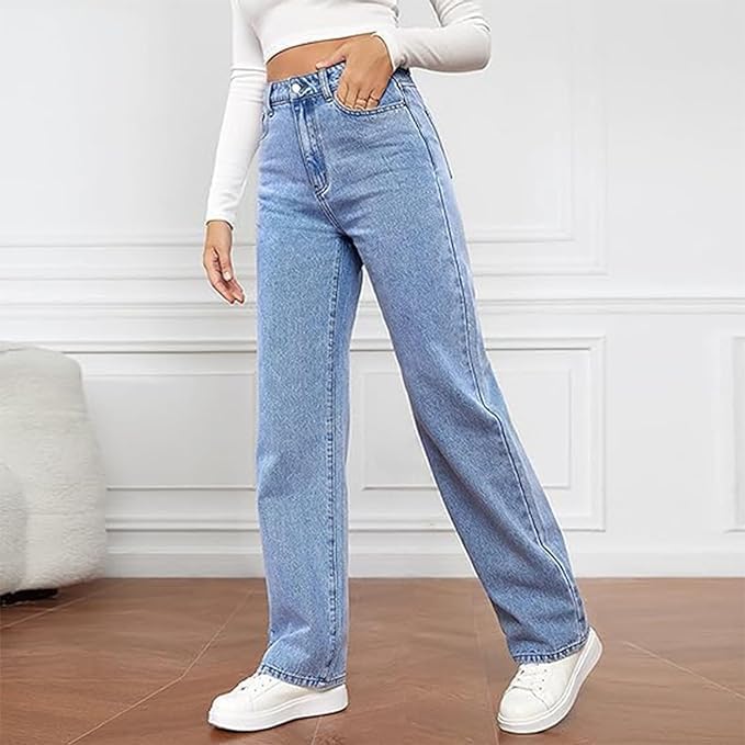 Women's High Waisted Wide Leg Jeans | Relaxed Fit Denim Pants for Fall and Winter | Size XS-2XL
