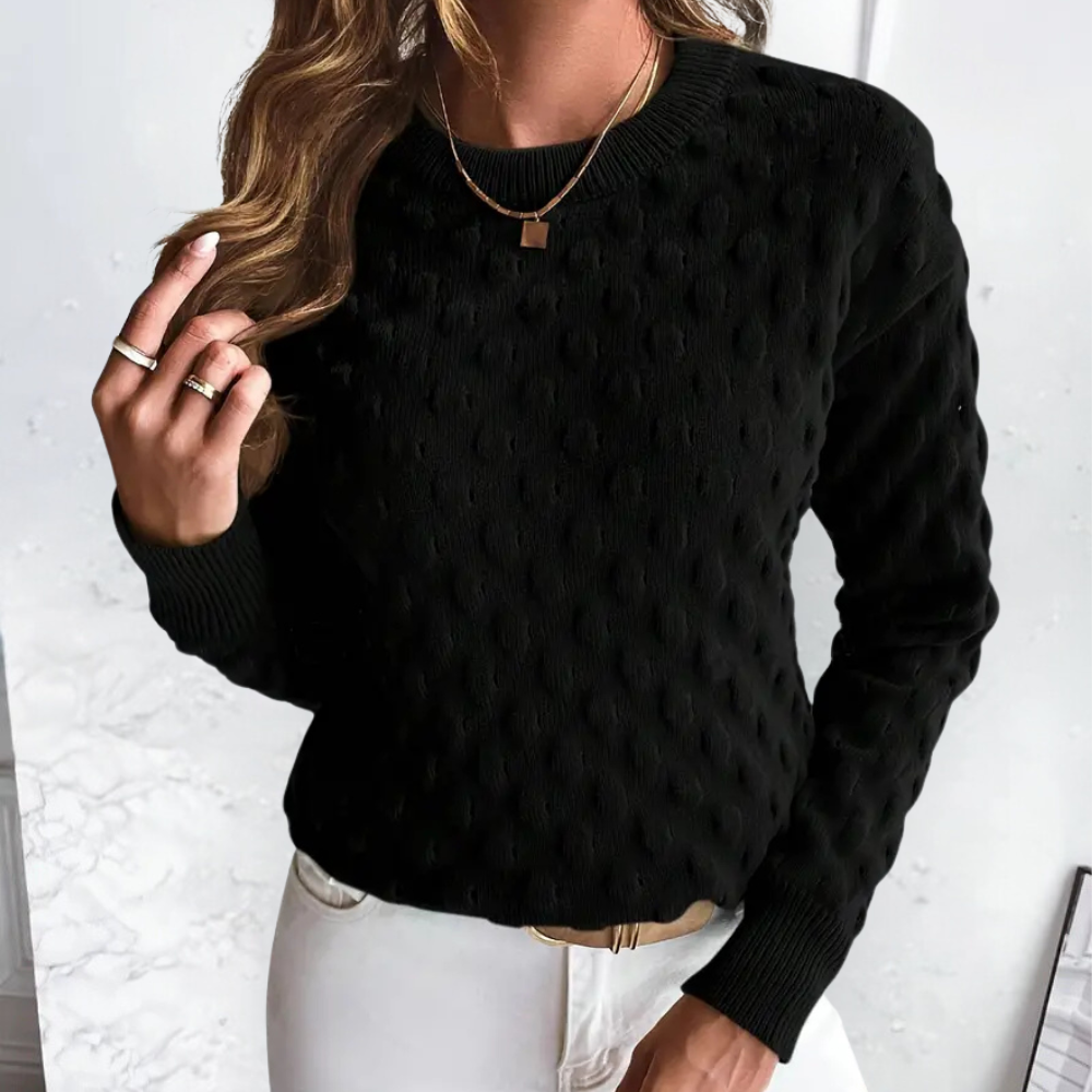 Women's Cashmere Cable Knit Sweater with Crew Neck | Long Sleeve Pullover with Ribbed Cuffs and Hem | Size S-2XL