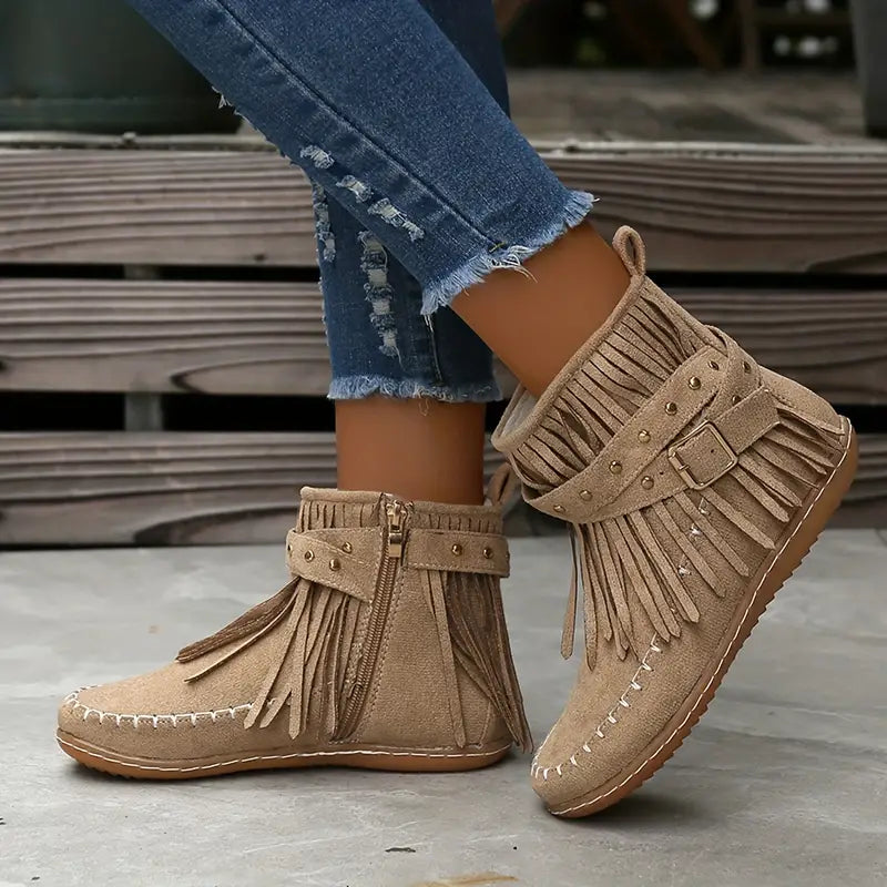 Women's Plush Lined Ankle Boots with Non-Slip Sole | Warm Winter Booties for Everyday Wear and Cold Days | Size 5-11